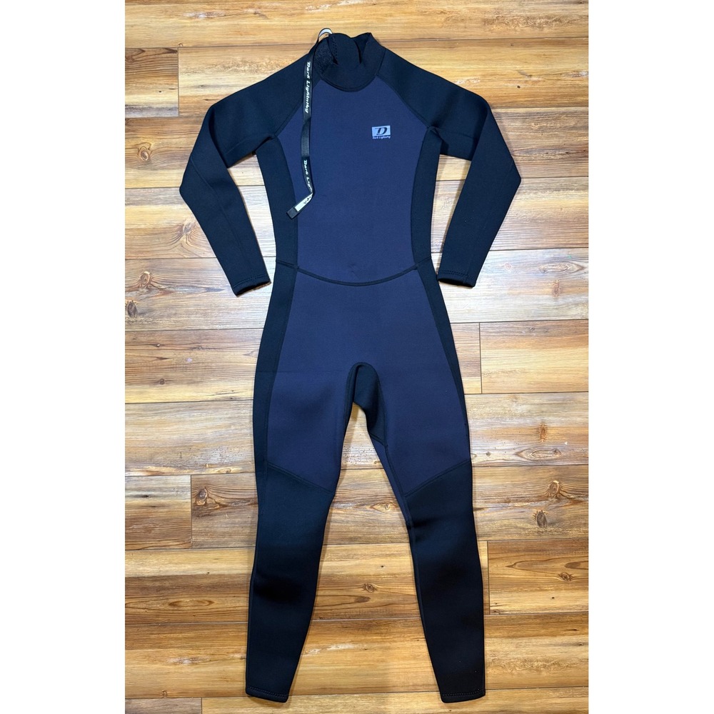 Dark Lightning Full Body Wetsuit Black Navy Neoprene Surfing Diving Suit
